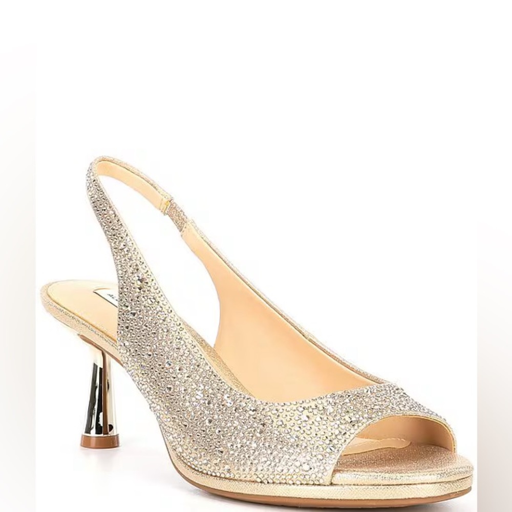 Alex Marie Florenze Rhinestone Peep Toe Slingback Dress Sandals